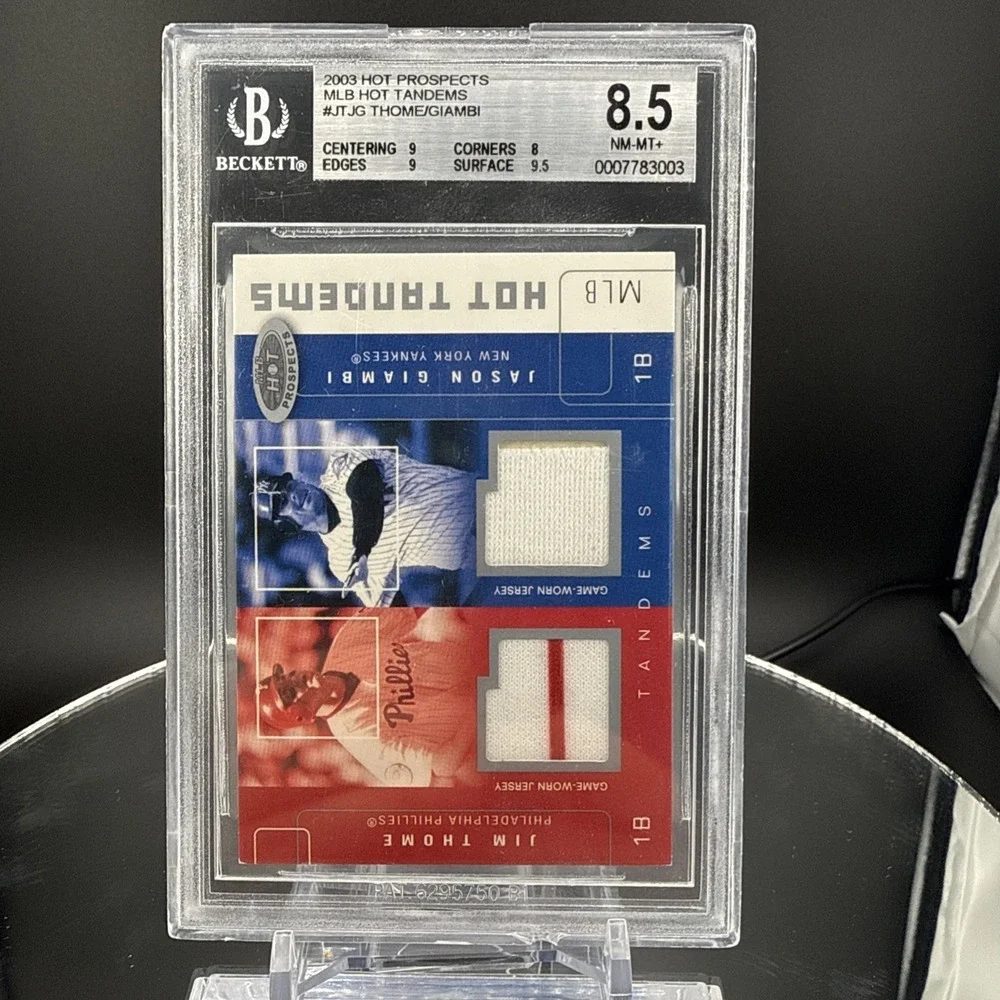 2003‎ Fleer Hot Prospects Hot Tandems Patch /100 Jim Thome and Jason Giambi